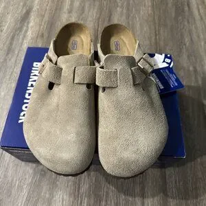 NIB Birkenstock Soft Footbed Boston Taupe Suede Slide Sandal Shoes Mens 9 EU 42 Birkenstock | Shoes | Nib Birkenstock Soft Footbed Boston  main image 2
